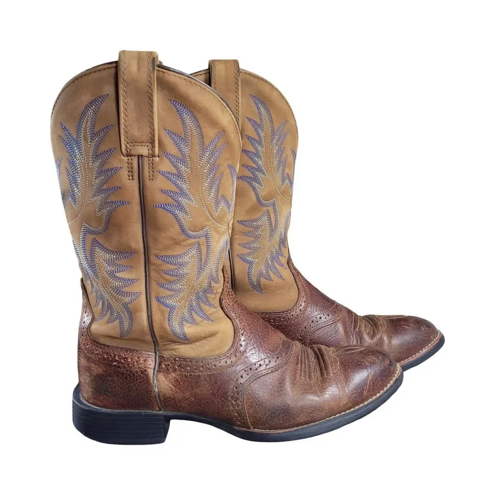 Ariat Men's Heritage Crepe Toe Cowboy Boots Size 9D
